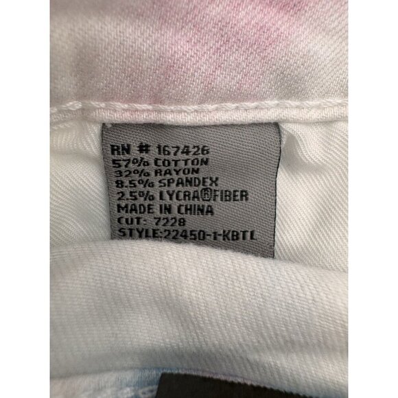 NWT Tractr Girl’s Shorts 16 Tie Dye Blue Pink White Cutoff Jean Cotton Candy - Picture 7 of 10